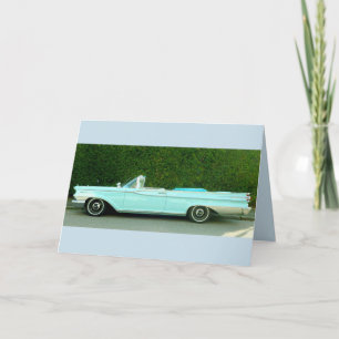 CARTÃO PLACA DE ANIVERSÁRIO DE CARRO AZUL EM PÓ CLÁSSI