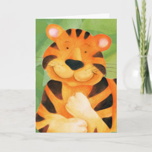 Cartão Placa de aniversário de criança de arte Tigre