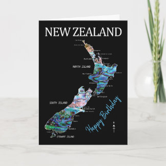 CARTÃO PLACA DE ANIVERSÁRIO DE MAPA DE ZELÂNDIA PERSONALI
