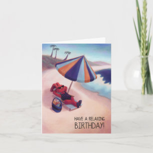 Cartão Placa de Aniversário de Relaxamento de Praia