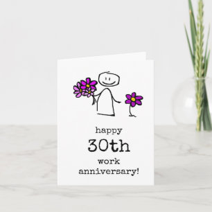 Cartão Placa de Aniversário de Trabalho do 30 Feliz