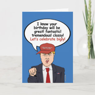 Cartão Placa de Aniversário de Trump de excelente - Celeb