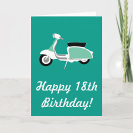 Cartão Placa de aniversário do 18º Patinete Feliz