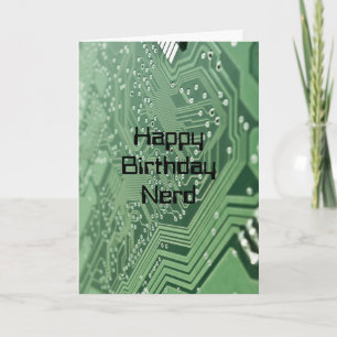 Cartão Placa de aniversário do Nerd do computador