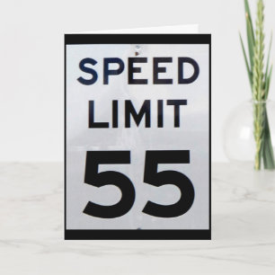 Cartão Placa de Aniversário do Sinal de Velocidade 55mph