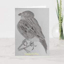 Cartão Placa de Aniversário do Sparrow