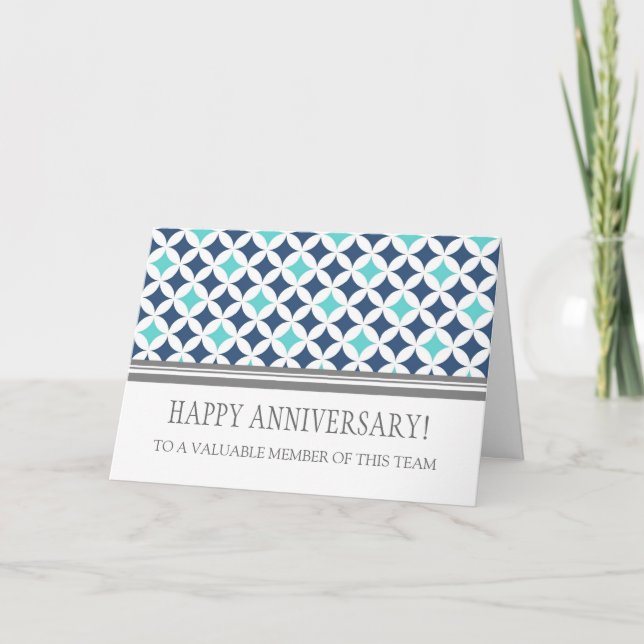 Cartão Placa de Aniversário dos Círculos Azuis Teais (Frente)