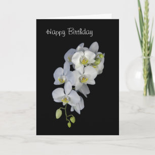 Cartão Placa de Aniversário Personalizada Orchid Garland