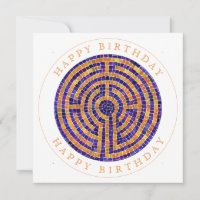 Placa de Aniversário Plana LABYRINTH MOSAIC Square