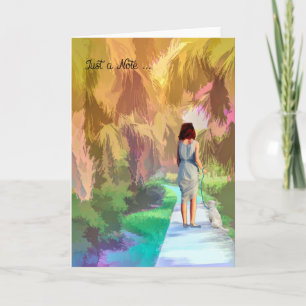 Cartão Placa de anotação de vazio, caminhando o cão