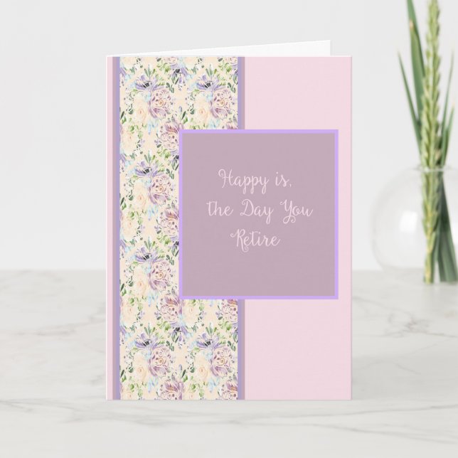 Cartão Placa de aposentação com Design floral (Frente)