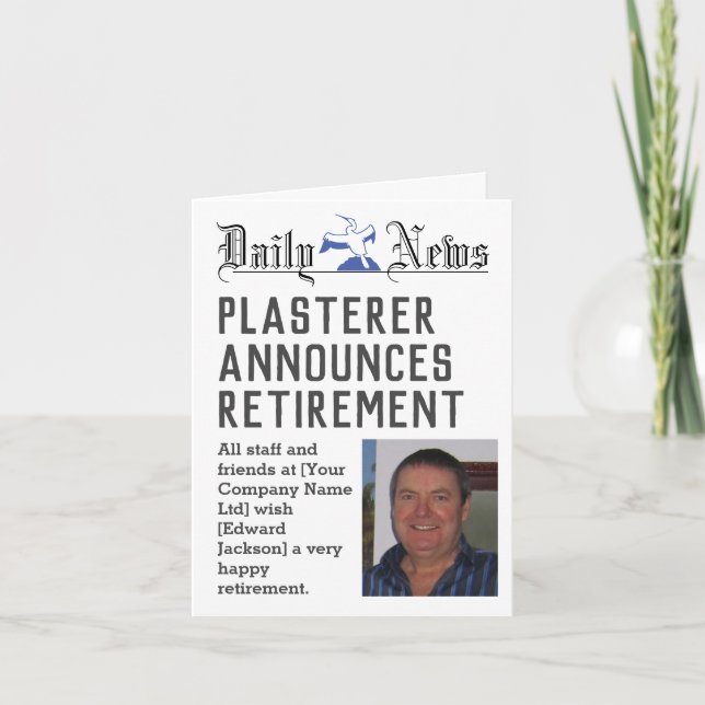 Cartão Placa de aposentadoria de estufas para personaliza (Frente)