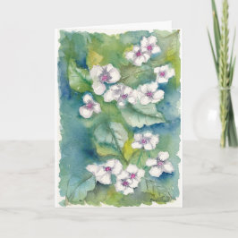 Cartão Placa de Aquarela do Dia de as mães Hydrangeas 