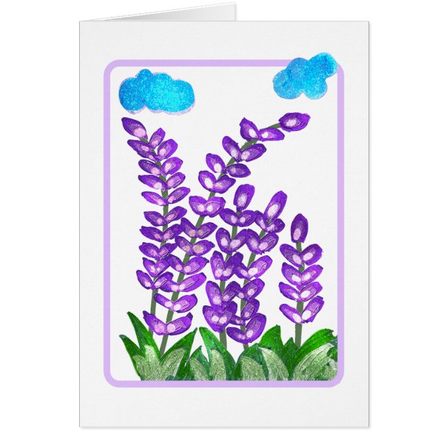 Cartão Placa de arte bonito com ventilador roxo (Frente)