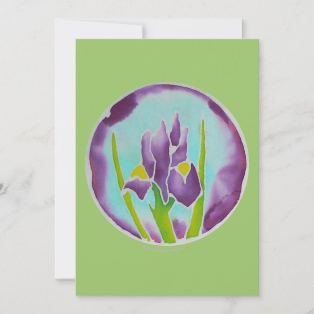 Cartão Placa De Arte De Flor Roxo Iris (Frente)