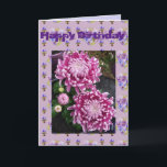 Cartão Placa de Arte Floral de Flor de Chrysanthemum Roxo<br><div class="desc">Placa De Arte Floral De Flor De Chrysanthemum Roxo. Projetado a partir da minha arte original de aquarela e foto de jardim do meu próprio jardim.</div>