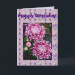 Cartão Placa de Arte Floral de Flor de Chrysanthemum Roxo<br><div class="desc">Placa De Arte Floral De Flor De Chrysanthemum Roxo. Projetado a partir da minha arte original de aquarela e foto de jardim do meu próprio jardim.</div>