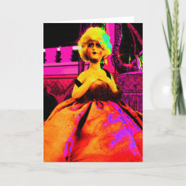 Cartão Placa de arte Vintage Doll Pop