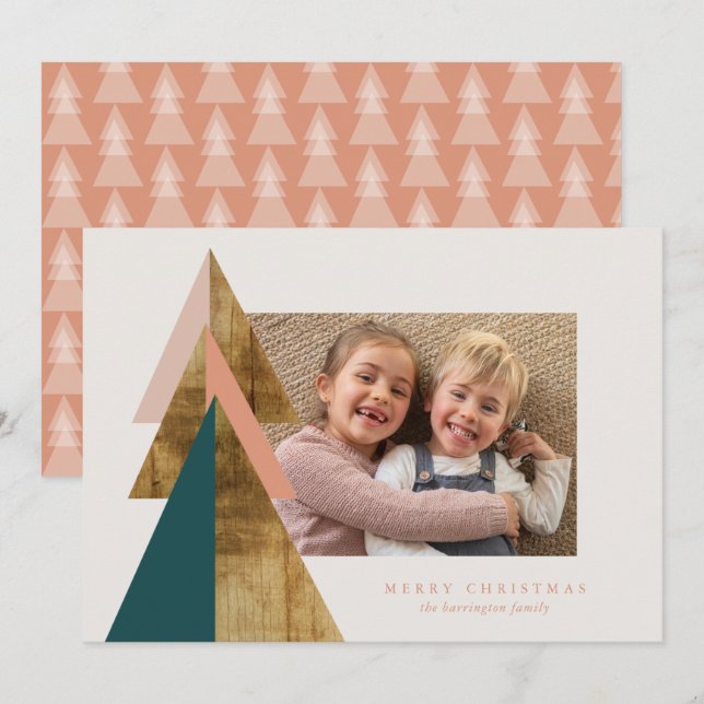 Cartão Placa de árvore de Natal mínima (Frente/Verso)