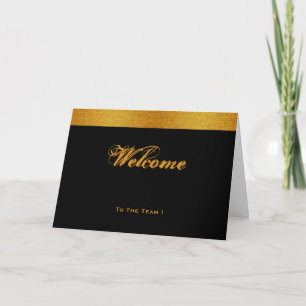 Cartão Placa de boas-vindas do Banda preto e Dourado