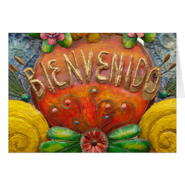 Cartão Placa de boas-vindas em espanhol, México (Frente Horizontal)