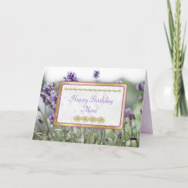 Cartão Placa de Campos de Lavanda Feliz Aniversário
