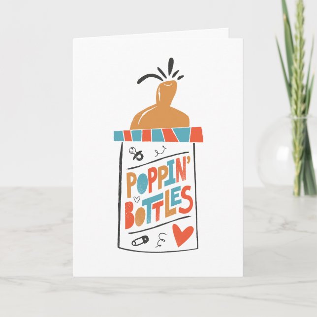 Cartão Placa de Chá de fraldas Engraçada de Frasco (Frente)