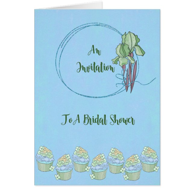 Cartão Placa de chá de panela, azul com íris (Frente)