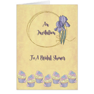 Cartão Placa de chá de panela, Dourada com Iris