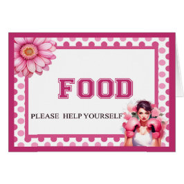 Cartão Placa de Comida de Cancer da mama, rosa e Bonito