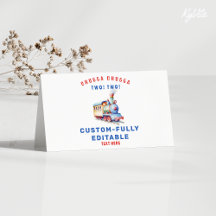 Placa de Comida dobrada para a Aventura de Comboio