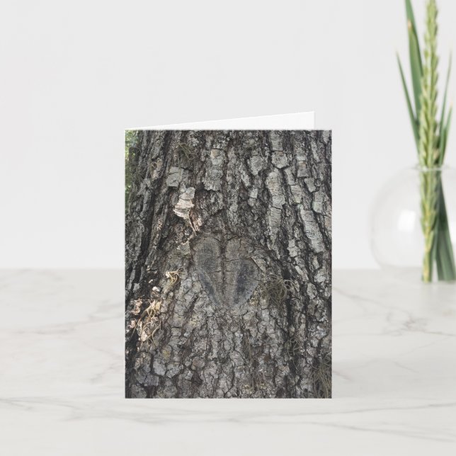 Cartão placa de coração de árvore nº 1 (Frente)