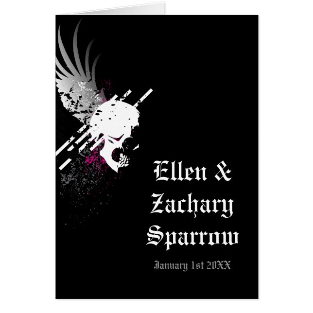 Cartão Placa de crânio do casal (Frente)