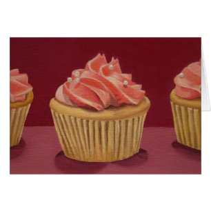 Cartão Placa de Cupcake rosa