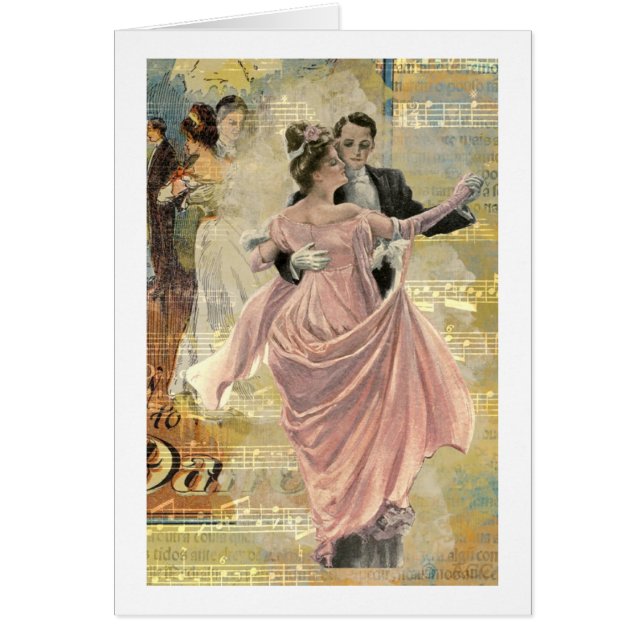 Cartão Placa de dança de casal (Frente)