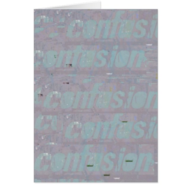 Cartão Placa de Dentro do Vazio de Confusão (Frente)
