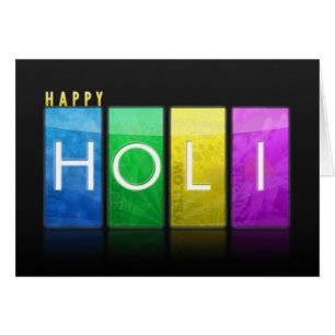 Cartão Placa de Desejo Feliz Holi