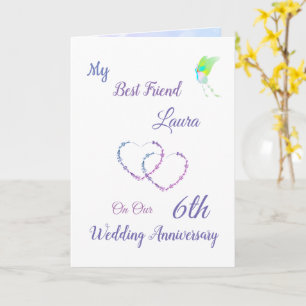 Cartão Placa de design de 6 de Aniversário Pequeno