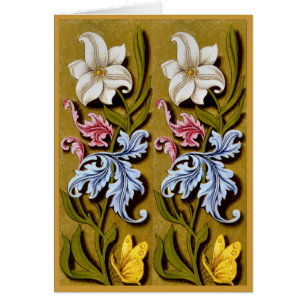Cartão Placa de Design de borda natural das flores