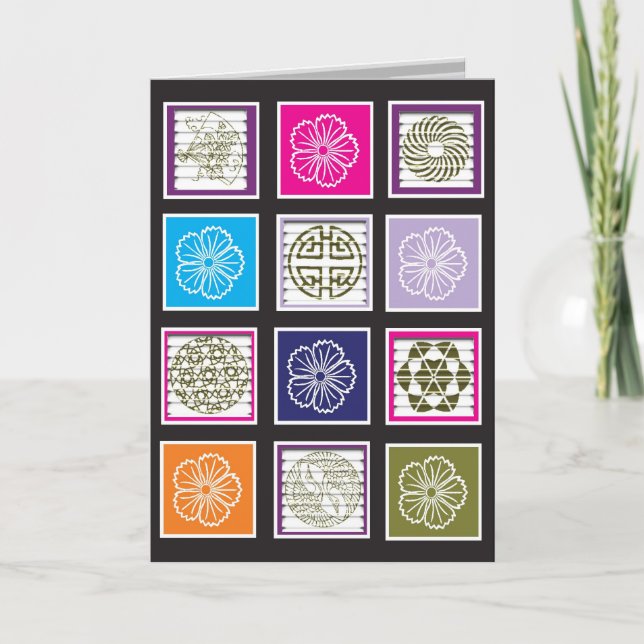 Cartão Placa de Design inspirada asiática (Frente)