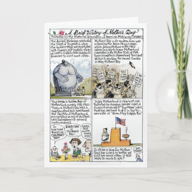 Cartão Placa de dia de as mães (Frente)