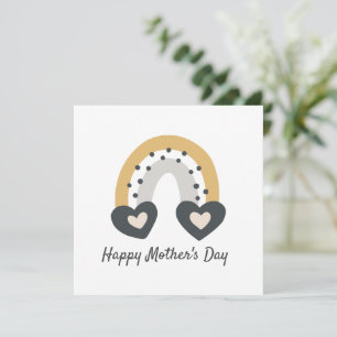 Cartão Placa de Dia de as mães Arco-Íris Modern Boho