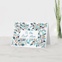 Cartão Placa de dia de as mães Bluegreen Vine