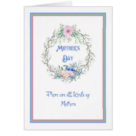 Cartão Placa de dia de as mães com bandeja azul