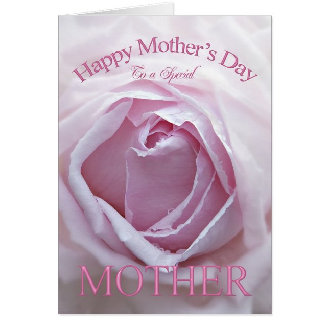 Cartão Placa de dia de as mães com rosa rosa (Frente)