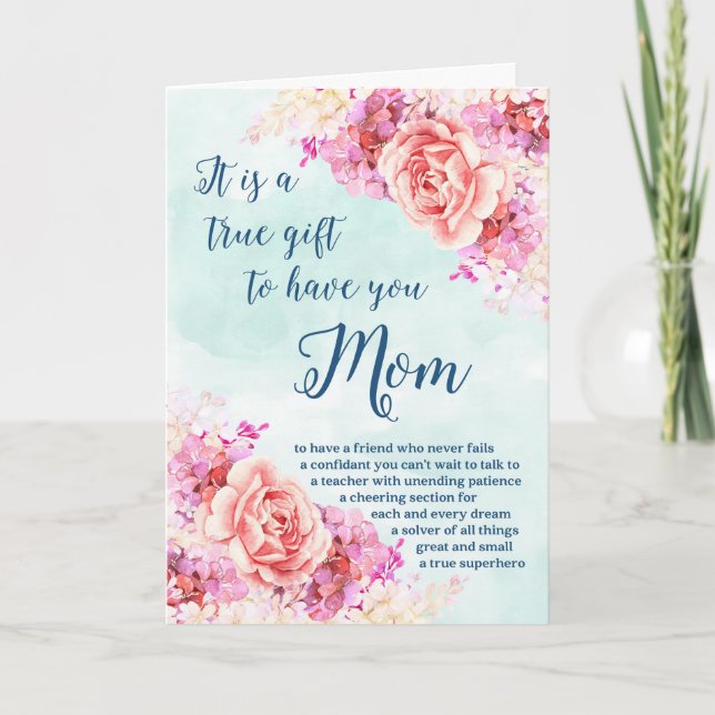 Cartão Placa de Dia de as mães das Flores de Mola (Frente)