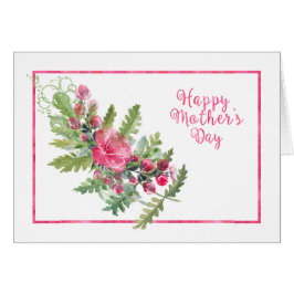 Cartão Placa de Dia de as mães de Blooms e Buds Watercolo