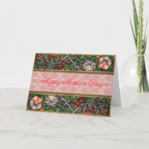 Cartão Placa de Dia de as mães de Borda Glória Vintage Mo