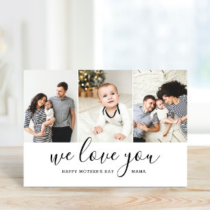 Cartão Placa de Dia de as mães de Colagem de Fotografias
