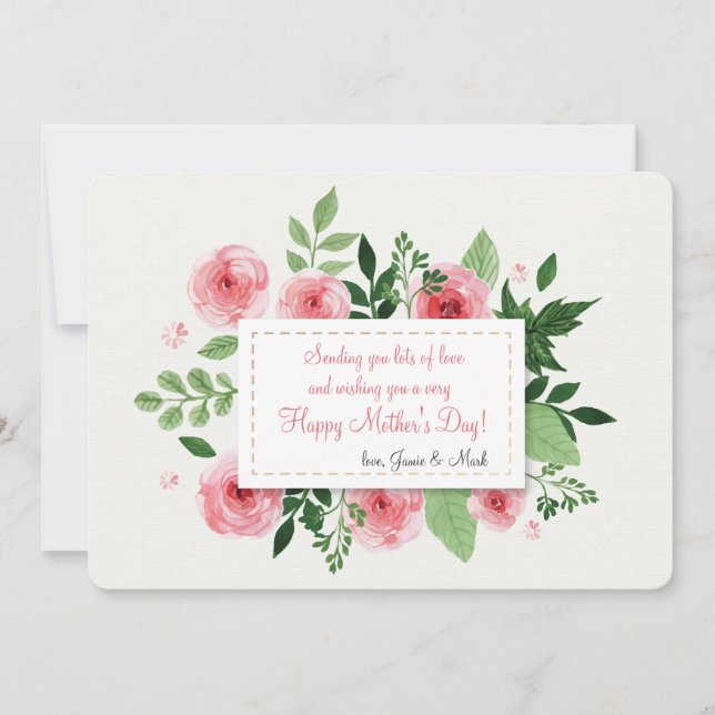 Cartão Placa de Dia de as mães de Flores Ranunculus Rosa (Frente)